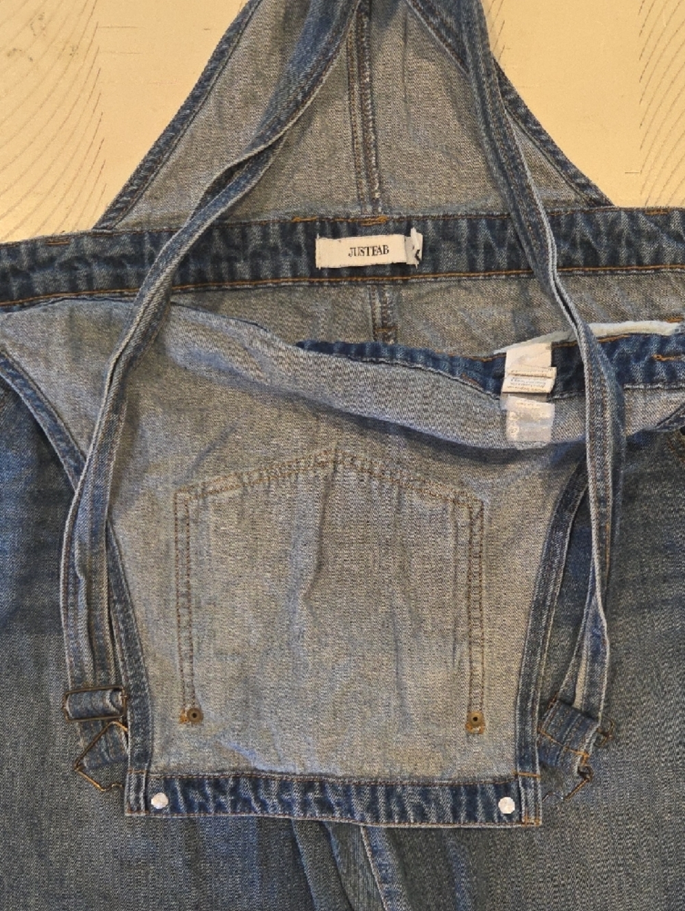 JustFab Blue Denim Women's Overalls - Classic Bib Style - Picture 2 of 2